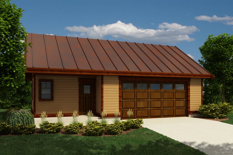 House Blueprint - Cabin Exterior - Front Elevation Plan #118-137