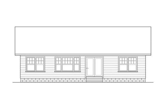 Exterior - Rear Elevation for Farmhouse House Plan #124-300 - 3 bed, 2 bath