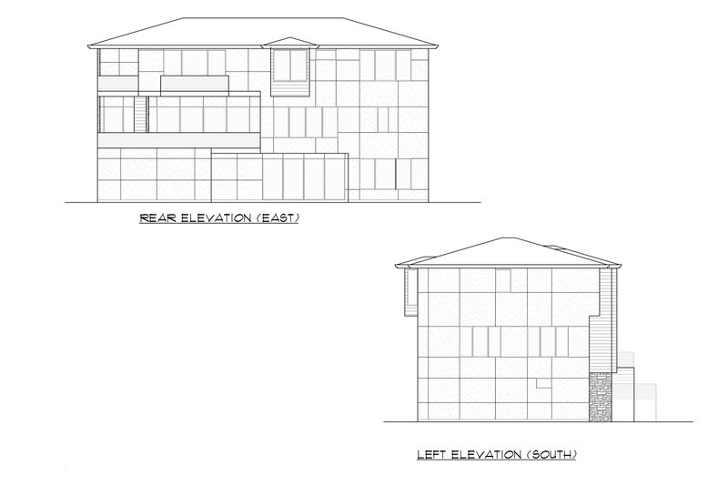 House Blueprint - Exterior - Other Elevation 3 for Modern House Plan #1066-84 - 5 bed, 5.5 bath
