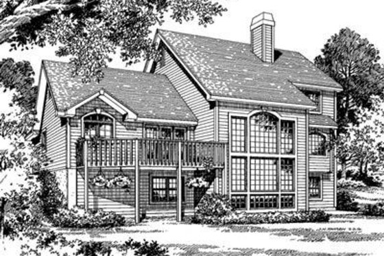 Exterior - Rear Elevation for Traditional House Plan #57-124 - 4 bed, 2.5 bath