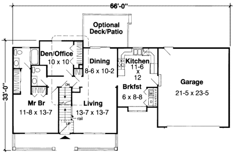 Country Style House Plan - 4 Beds 2.5 Baths 1609 Sq/Ft Plan #312-367 ...