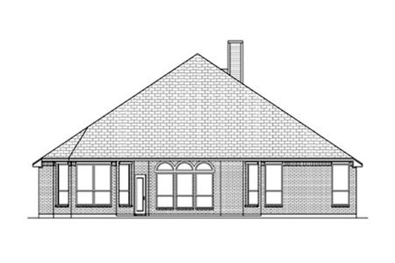 Exterior - Rear Elevation for European House Plan #84-480 - 3 bed, 2 bath