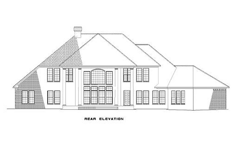 Home Plan - Exterior - Rear Elevation for European House Plan #17-256 - 4 bed, 4.5 bath