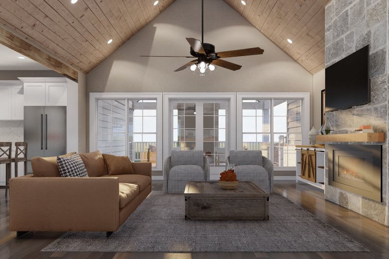 Dream House Plan - Interior - Family Room 2 for Farmhouse House Plan #923-371 - 4 bed, 2.5 bath