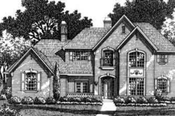 Exterior - Front Elevation for European House Plan #141-156 - 5 bed, 4.5 bath