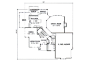 European Style House Plan - 4 Beds 3.5 Baths 3310 Sq/Ft Plan #67-585 Floor 