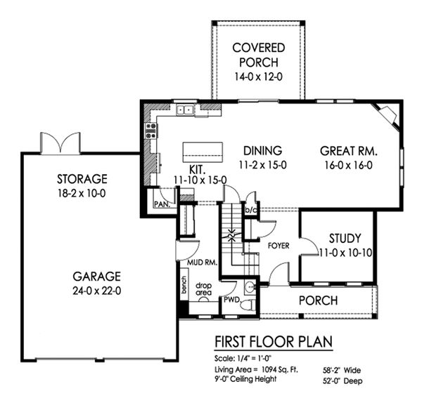Home Plan - Traditional Floor Plan - Main Floor Plan #1010-243