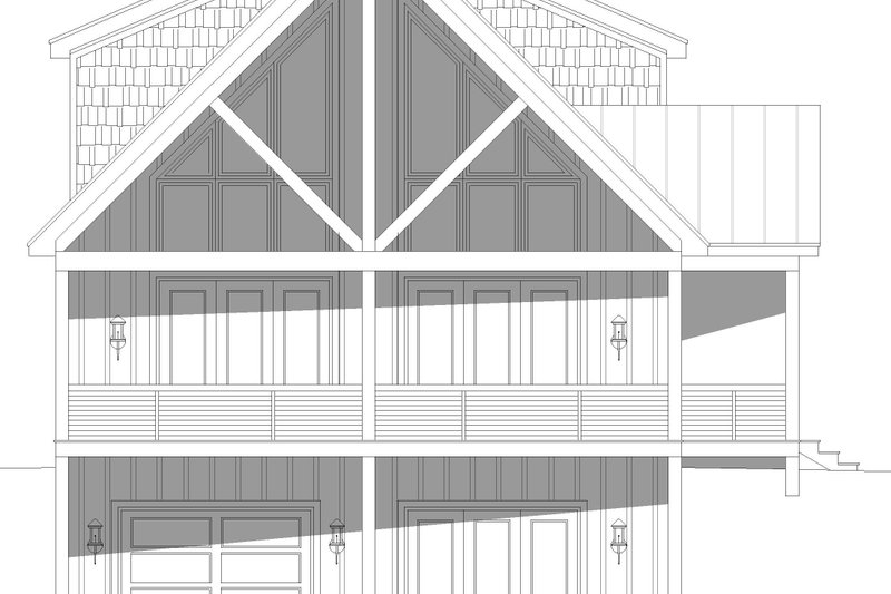 Architectural House Design - Exterior - Other Elevation for Farmhouse House Plan #932-1153 - 2 bed, 2 bath