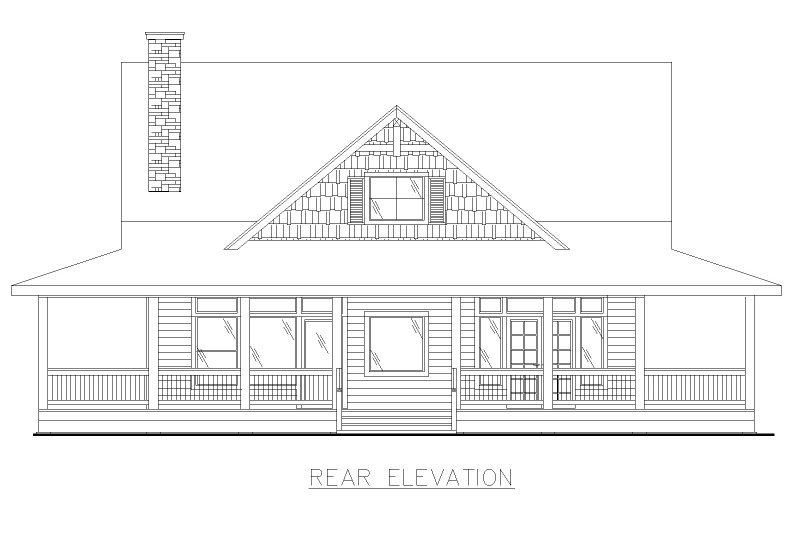 Dream House Plan - Exterior - Rear Elevation for Farmhouse House Plan #117-935 - 3 bed, 2.5 bath