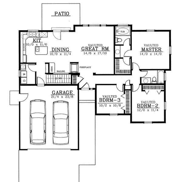 Dream House Plan - Traditional Floor Plan - Main Floor Plan #97-110