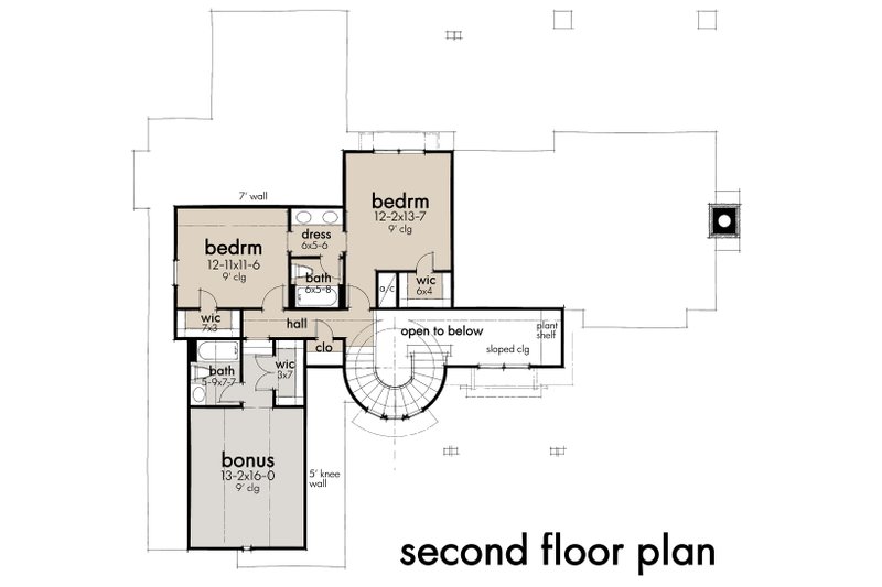 Architectural House Design - Floor Plan - Upper Floor for Barndominium House Plan #120-268 - 3 bed, 2.5 bath
