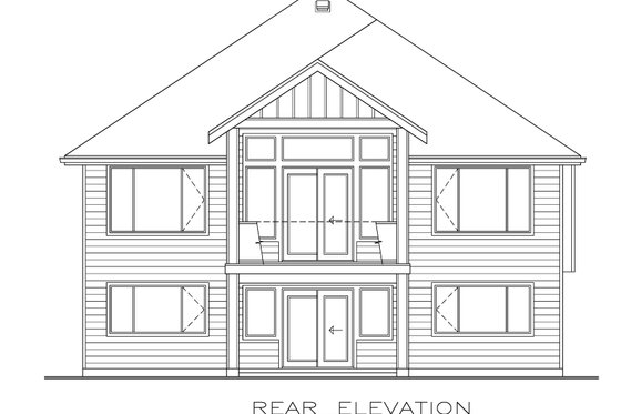 Exterior - Rear Elevation for Farmhouse House Plan #1100-47 - 3 bed, 2 bath