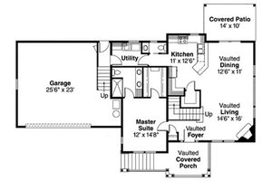 Floor Plan - Main Floor for Traditional House Plan #124-717 - 3 bed, 2.5 bath