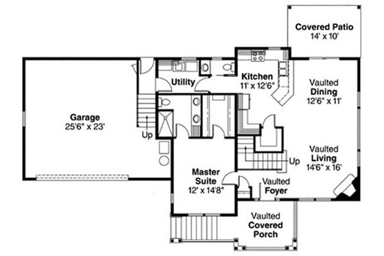 Floor Plan - Main Floor for Traditional House Plan #124-717 - 3 bed, 2.5 bath