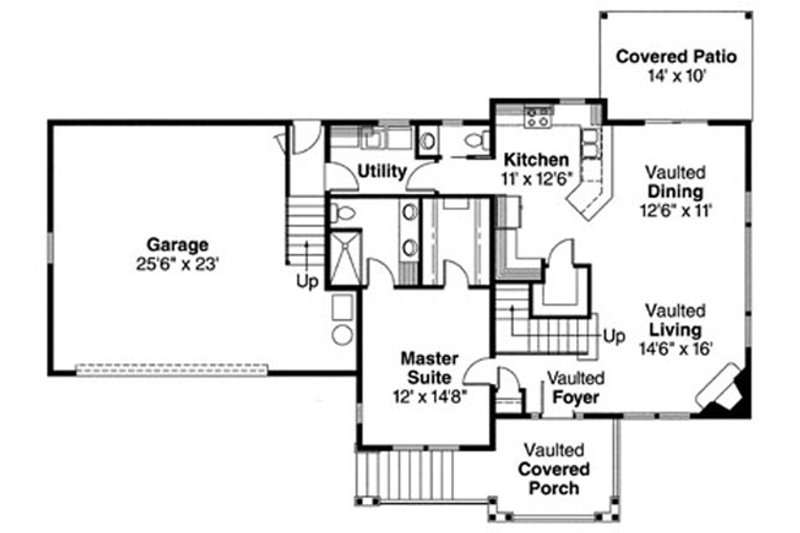 Home Plan - Floor Plan - Main Floor for Traditional House Plan #124-717 - 3 bed, 2.5 bath