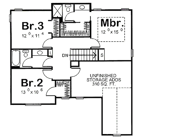 House Plan Design - Traditional Floor Plan - Upper Floor Plan #455-180