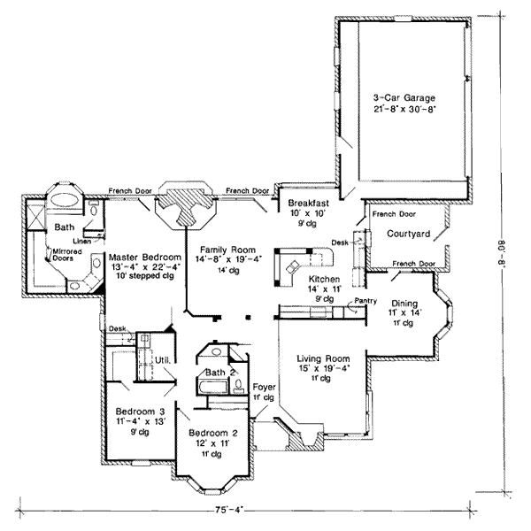 European Floor Plan - Main Floor Plan #410-143