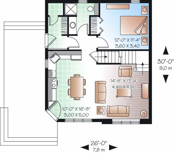 House Blueprint - Traditional Floor Plan - Main Floor Plan #23-867