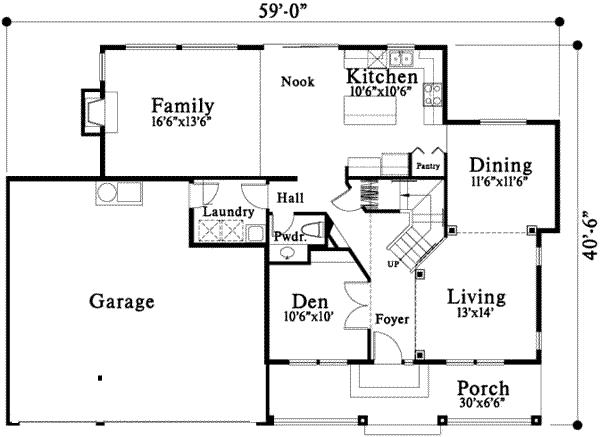 Traditional Floor Plan - Main Floor Plan #78-130