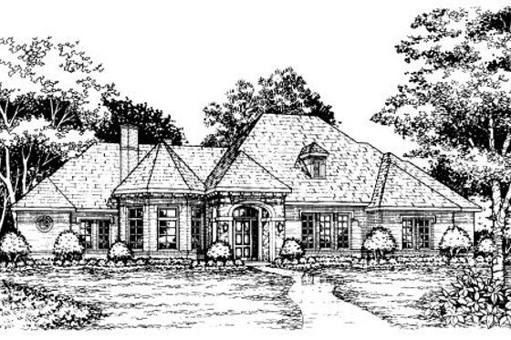 Exterior - Front Elevation for European House Plan #141-296 - 4 bed, 3.5 bath