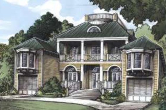 Exterior - Front Elevation for European House Plan #115-152 - 5 bed, 5 bath