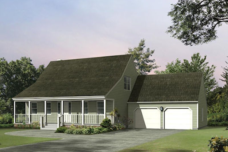 Architectural House Design - Country Exterior - Front Elevation Plan #57-450