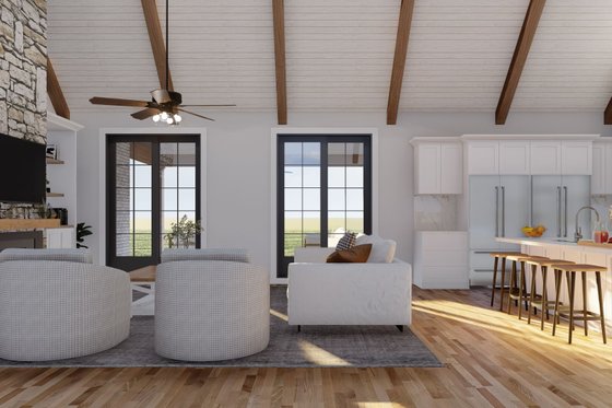 Interior - Family Room 3 for European House Plan #923-80 - 3 bed, 2.5 bath