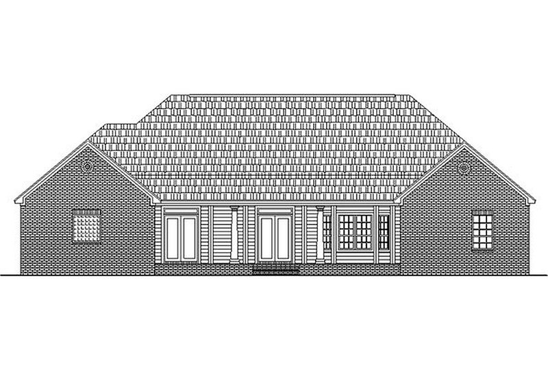 House Blueprint - Rear View - 2800 square foot Country home
