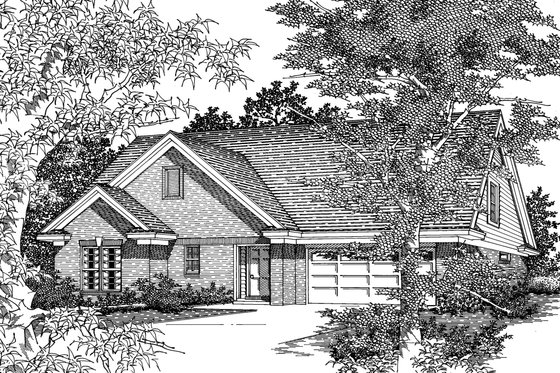 Exterior - Front Elevation for Traditional House Plan #329-213 - 3 bed, 3 bath