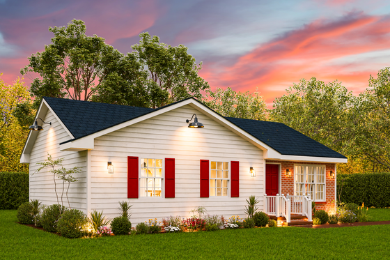 Exterior - Front Elevation 4 for Classical House Plan #54-613 - 3 bed, 2 bath