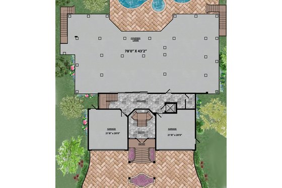 Floor Plan - Lower Floor for Beach House Plan #548-10 - 3 bed, 4 bath