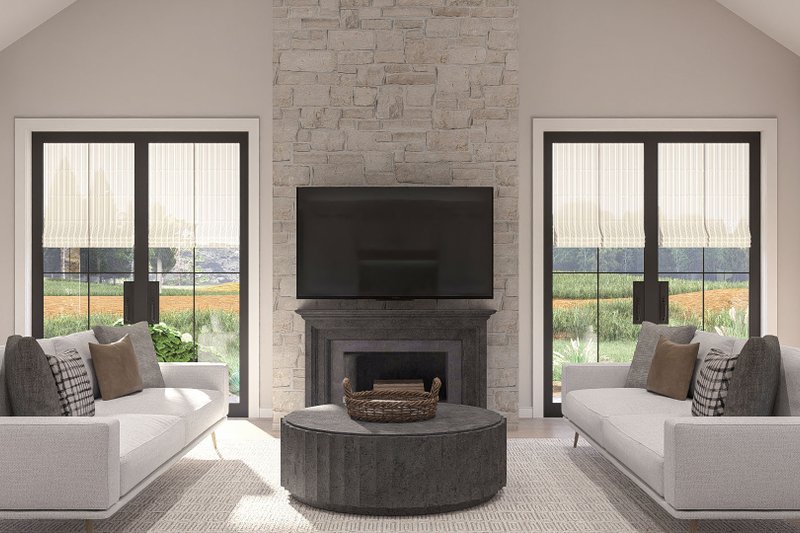 Home Plan - Interior - Family Room for Barndominium House Plan #455-725 - 3 bed, 2.5 bath