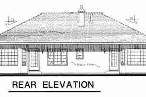 Exterior - Rear Elevation for Traditional House Plan #18-9322 - 3 bed, 2 bath