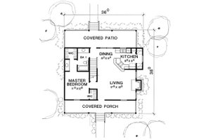 Floor Plan - Main Floor for Cottage House Plan #472-5 - 3 bed, 2 bath