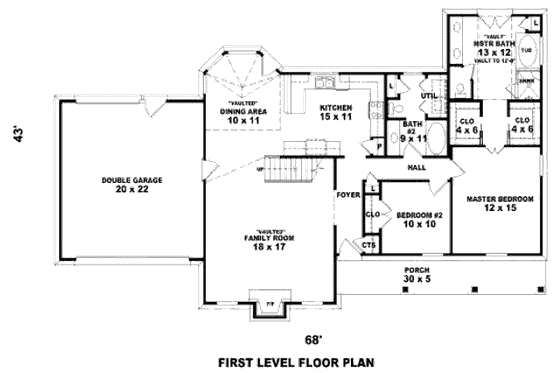 Floor Plan - Main Floor for Traditional House Plan #81-13689 - 3 bed, 3 bath