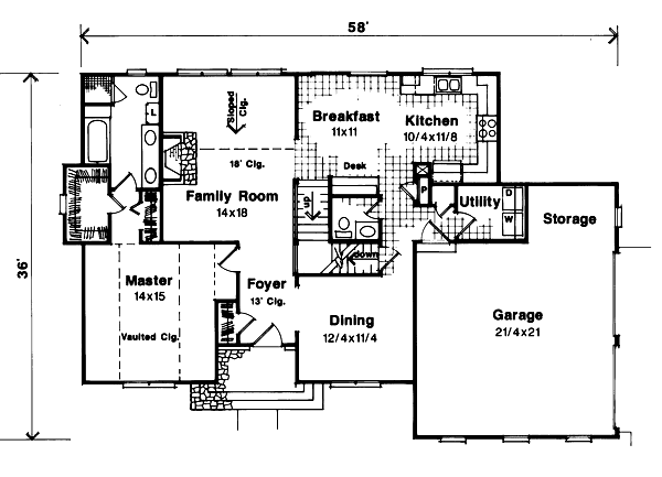 Dream House Plan - European Floor Plan - Main Floor Plan #41-149