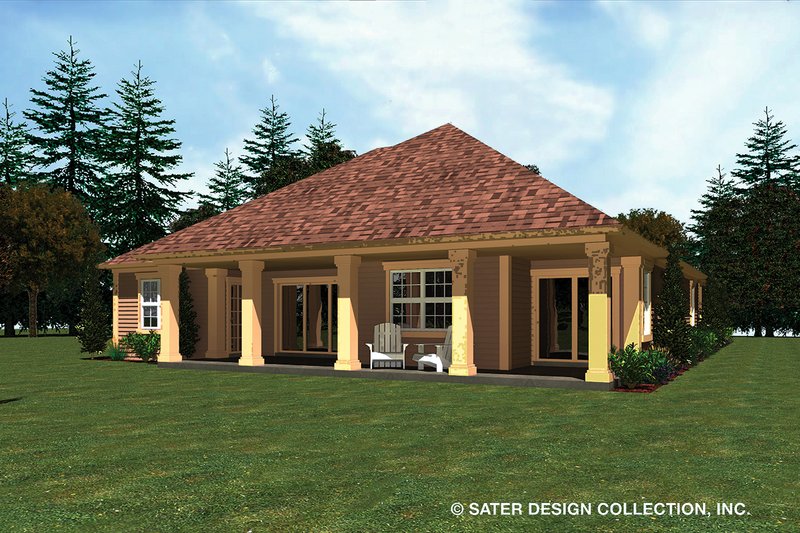 House Blueprint - Exterior - Rear Elevation for Ranch House Plan #930-482 - 3 bed, 2 bath