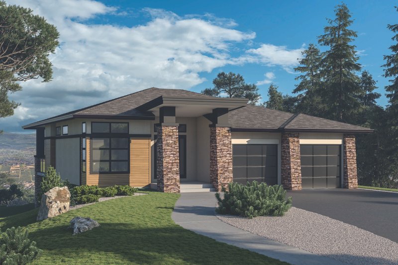 Modern Style House Plan - 2 Beds 2 Baths 1693 Sq/Ft Plan #1100-2