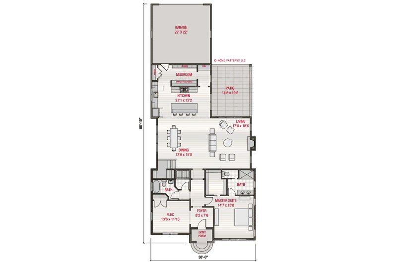 Architectural House Design - Floor Plan - Main Floor for Traditional House Plan #461-82 - 4 bed, 3 bath