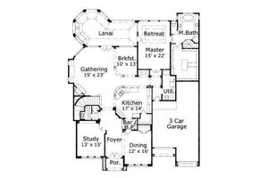 Floor Plan - Main Floor for Mediterranean House Plan #411-596 - 4 bed, 3.5 bath