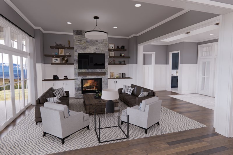 House Blueprint - Interior - Family Room 3 for Farmhouse House Plan #51-1249 - 3 bed, 2 bath