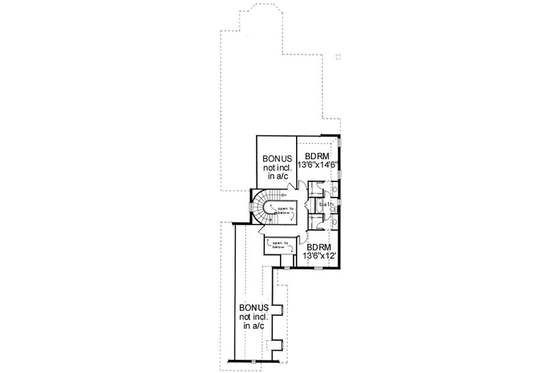 Floor Plan - Upper Floor for European House Plan #141-120 - 3 bed, 2.5 bath