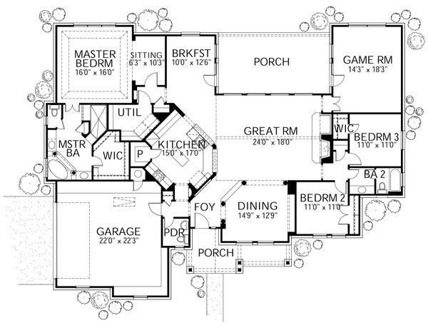 Dream House Plan - Traditional Floor Plan - Main Floor Plan #80-166
