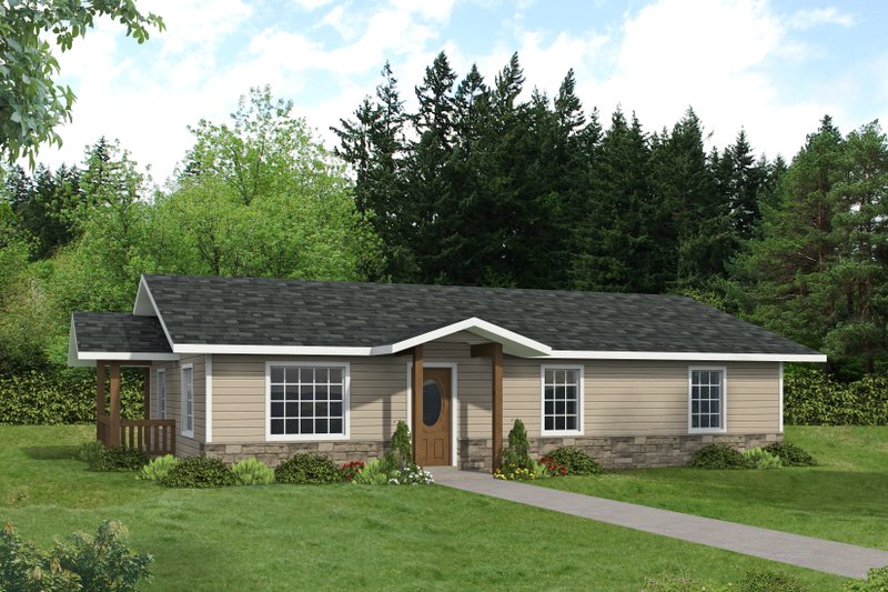 House Blueprint - Cottage Exterior - Front Elevation Plan #117-1062