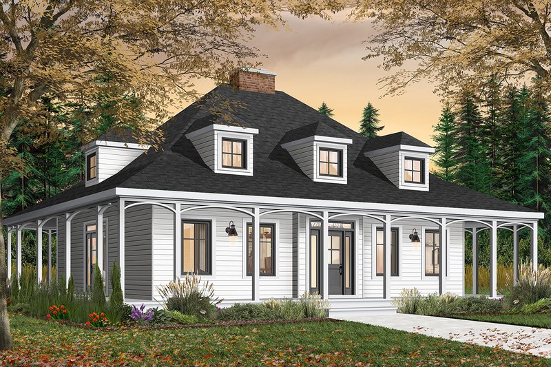 Architectural House Design - Exterior - Front Elevation 3 for Country House Plan #23-2091 - 3 bed, 2 bath