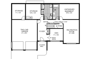 Floor Plan - Lower Floor for European House Plan #18-141 - 4 bed, 3 bath