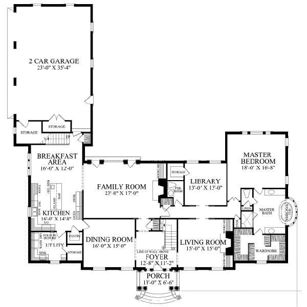 Dream House Plan - Southern Floor Plan - Main Floor Plan #137-159