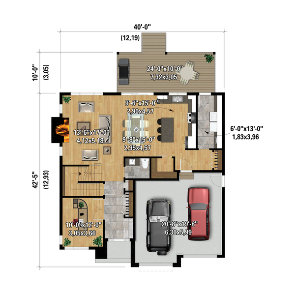 Farmhouse Floor Plan - Main Floor Plan #25-4987