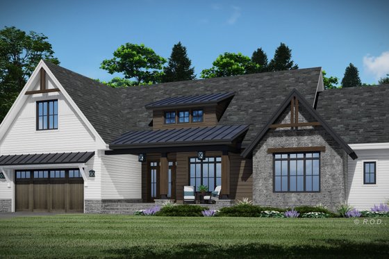 Exterior - Front Elevation 6 for Farmhouse House Plan #51-1218 - 3 bed, 2.5 bath