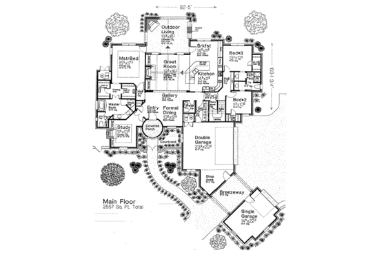 Floor Plan - Main Floor for European House Plan #310-962 - 3 bed, 3.5 bath